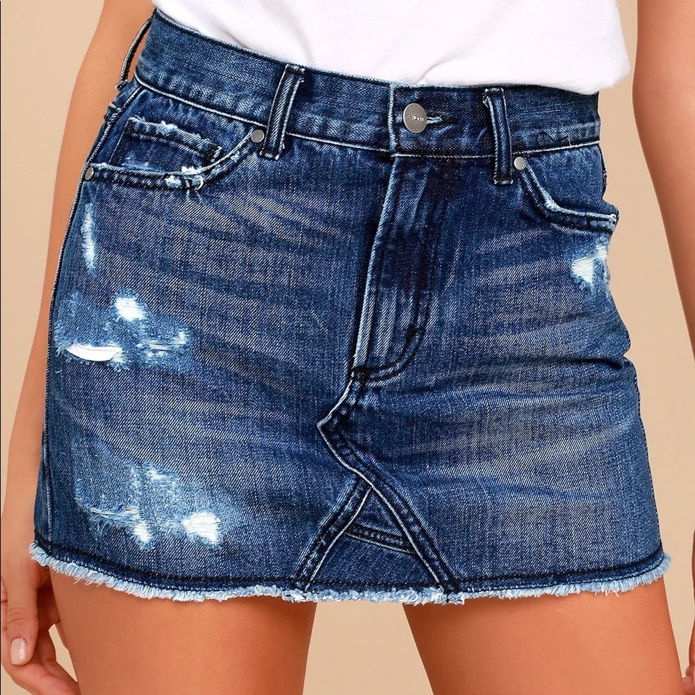 EVIDNT Joanna Dark Wash Denim Mini Skirt, size 26